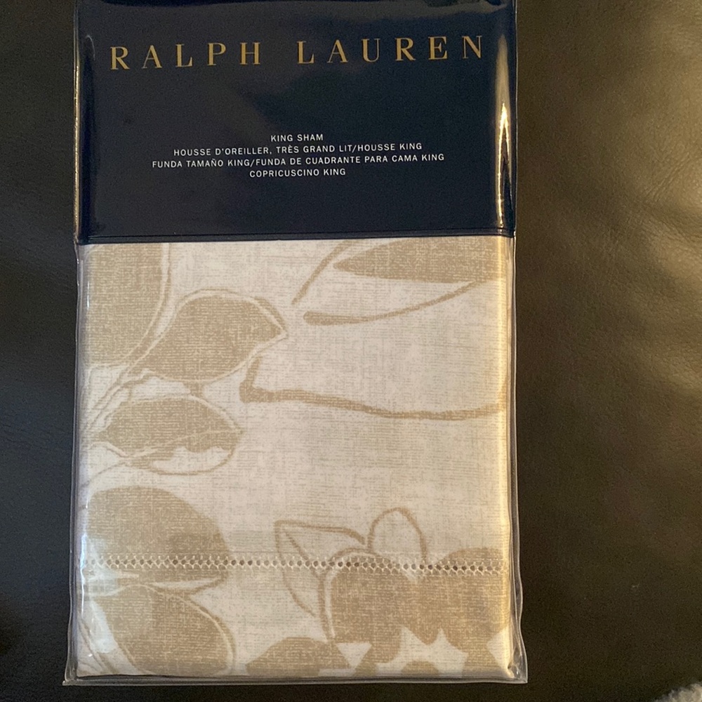 RALPH LAUREN CECILY ONE KING SHAM, PALMETTO 100% COTTON